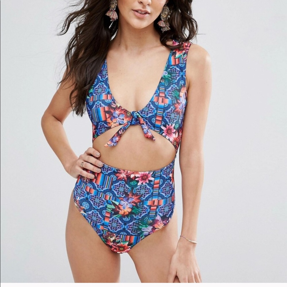 ASOS bright night tile print swimsuit ⭐️⭐️